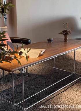 古风光轴榆木桌复28930作古书工中业风格办公桌设计师餐桌工室会