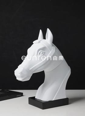 现品代简约半身马头艺桌摆件客厅家居装饰面GFX工玄关树脂装饰品