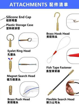 新款天顶花板CYQ吊穿线线电工架勾线器穿线杆引器桥穿线拉线