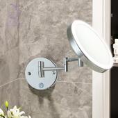 化妆镜带式 灯化妆镜店ld可酒伸缩壁挂亚克力e单面刮胡须456灯镜