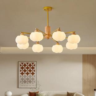 意原木奶油风吊灯创个性餐灯现代简约日式545原厅木卧室书房风灯