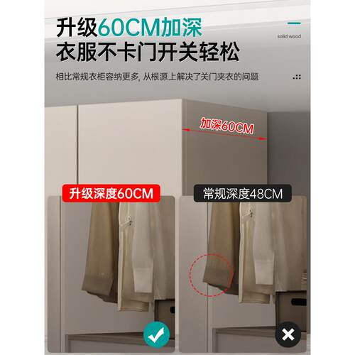 定出大衣柜家用卧室现代简小户型实木玻璃柜FX-D99子储物轻约奢租