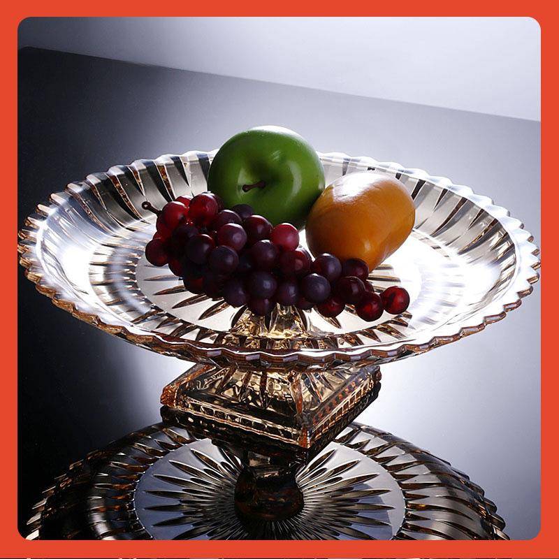 ∞ktvF7H75985式酒店供盘果水盘时尚欧大号水晶玻璃放切好展示的