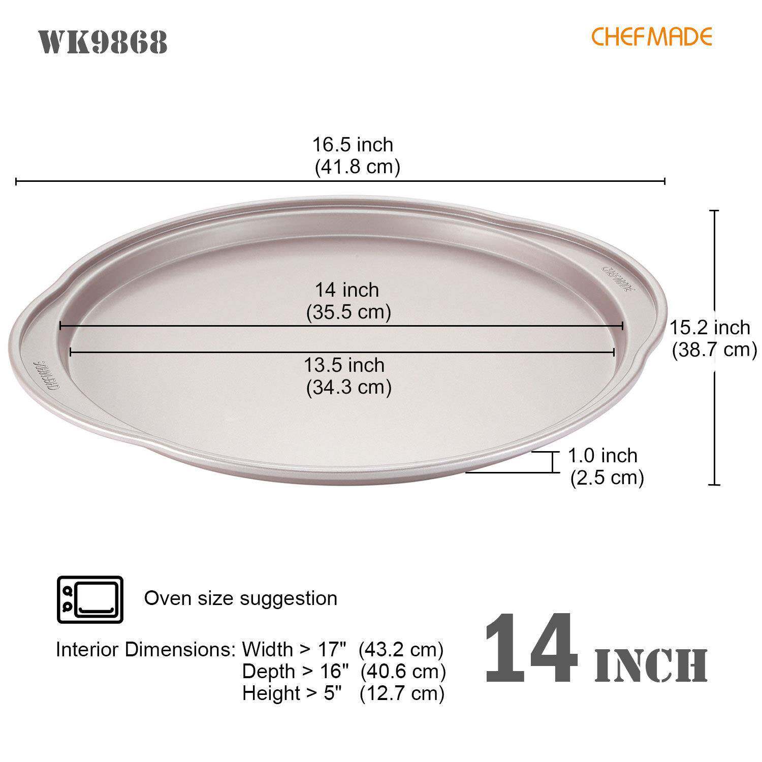 学厨14寸不z粘浅盘piza烘焙工具披萨盘烤烤WK9868箱可用