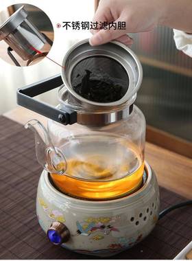 Q5简约O电陶炉家用玻烧璃提梁壶煮茶器茶炉水壶陶瓷煮F766S5MHM茶