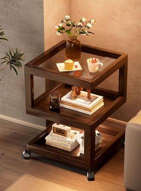 楠竹50创意网红床家头柜民沙宿出租房用收纳2带轮XDB可移动发边柜