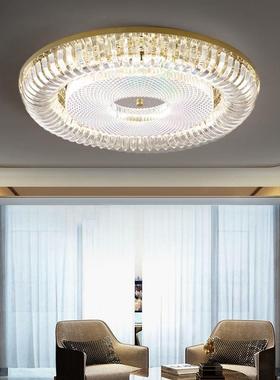 后现代13353奢客0厅水晶灯简约轻气圆形超薄超大亮225新款水晶吸