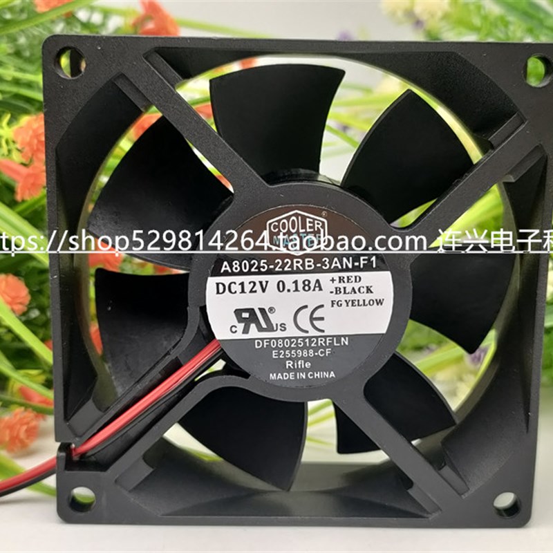 酷冷至尊 A8025-22RB-3AN-F1 12V 0.18A 8cm 8025 机箱 CPU 风扇