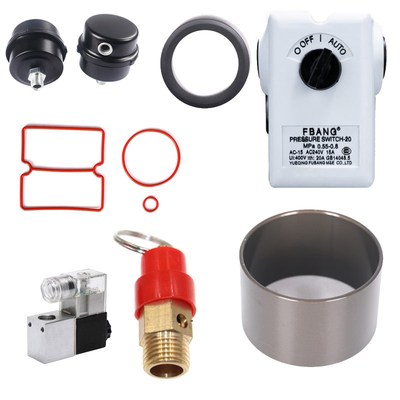 藤原空压机配件大全无油低音真空泵消音器气缸脚轮单向阀气泵零件