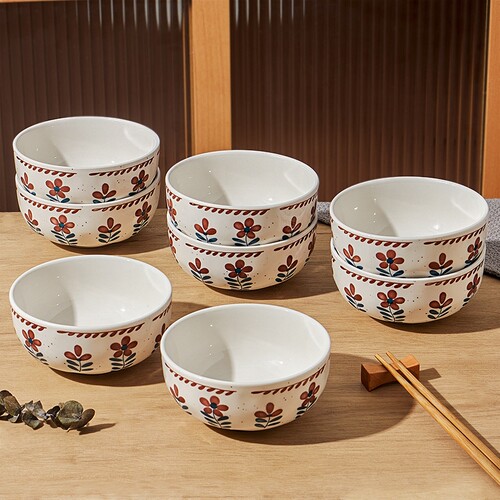 日式米饭碗家用陶瓷碗碟套装5英寸餐具吃饭碗盘子小碗2Z022新款