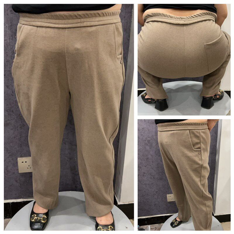 加肥加大宽松休闲哈伦裤女士松紧腰秋季新款260斤中老年妈妈裤子