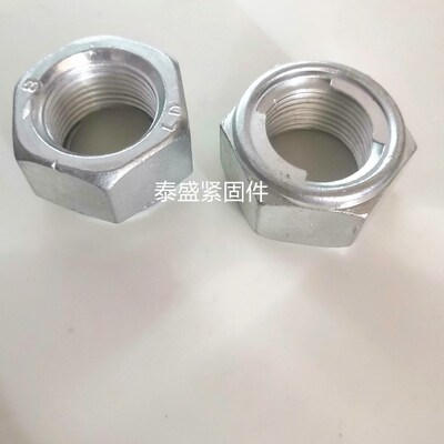 镀锌GB6184细牙金属锁紧螺母M20*1.5牙距 铁片自锁螺母