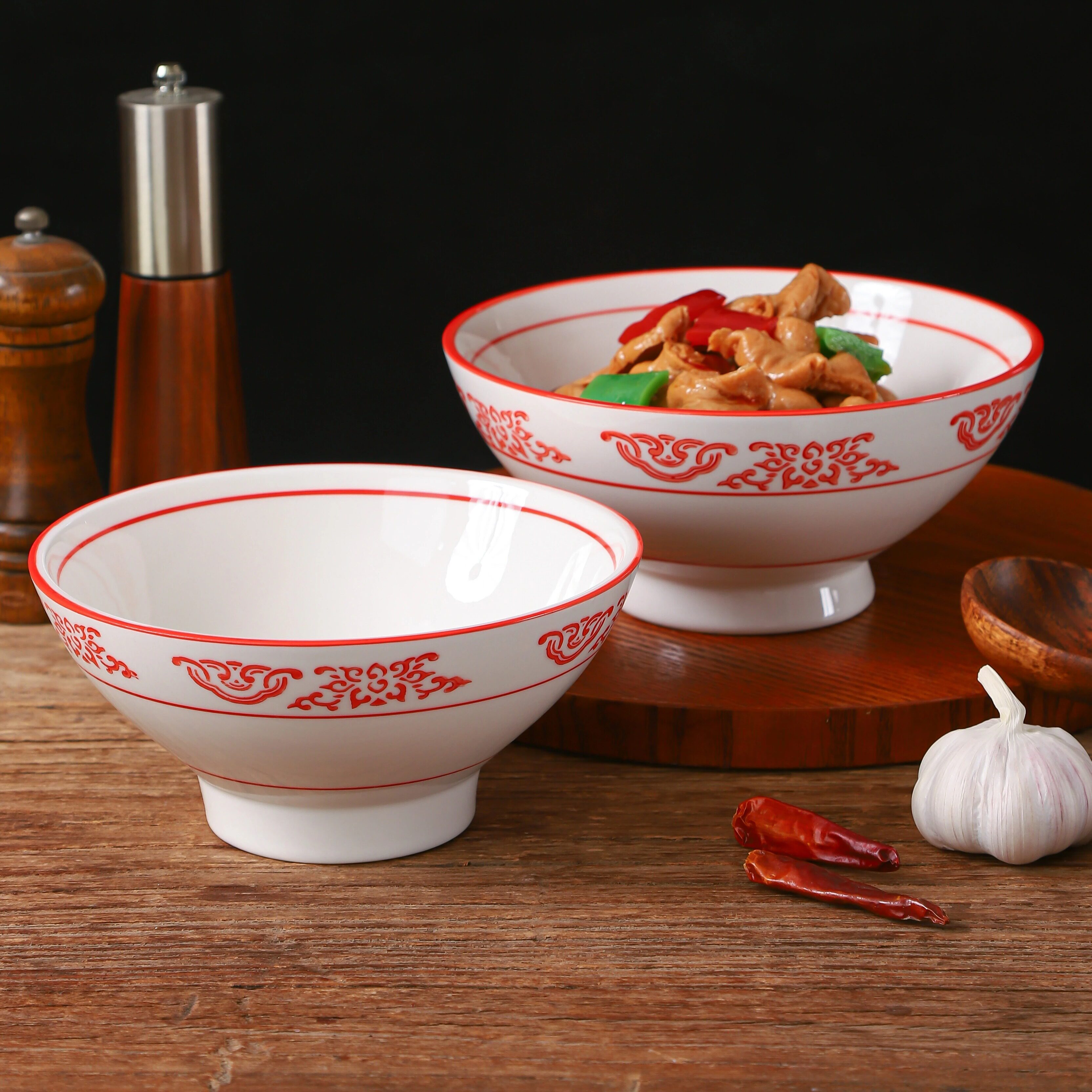 中式湘菜餐具汤盆圆形炒菜碗盘