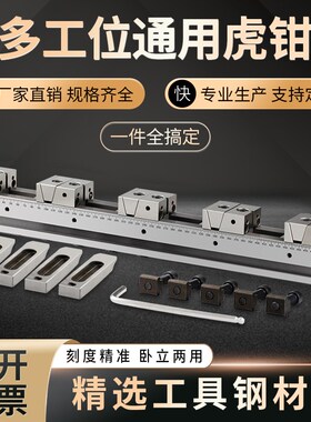 多工位夹具气动工装 并列式CNC铜公夹具加工中心自定心台虎钳设计
