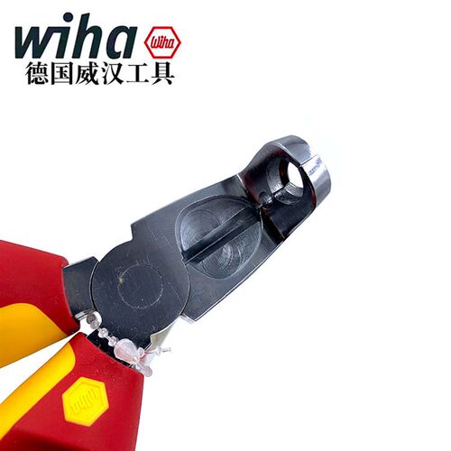 德国wiha威汉多功能绝缘剥线钳进口安装钳电缆剥线器弯嘴钳38552