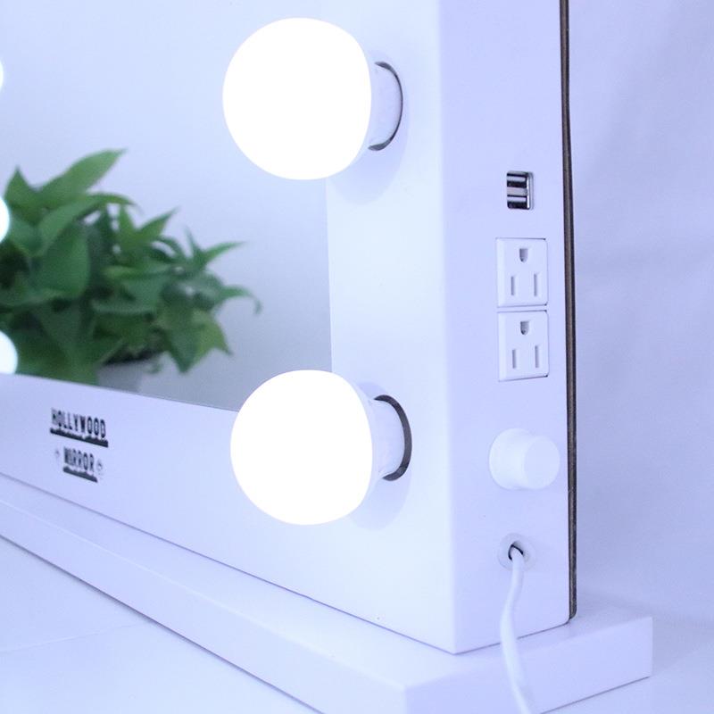 化灯台式led镜桌面台式镜化妆桌式镜KUQ梳妆镜妆现带货化妆台灯镜