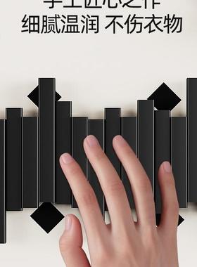 实钢琴键挂衣架墙上壁挂钩卧室玄55187关衣入衣户木门后置物免打