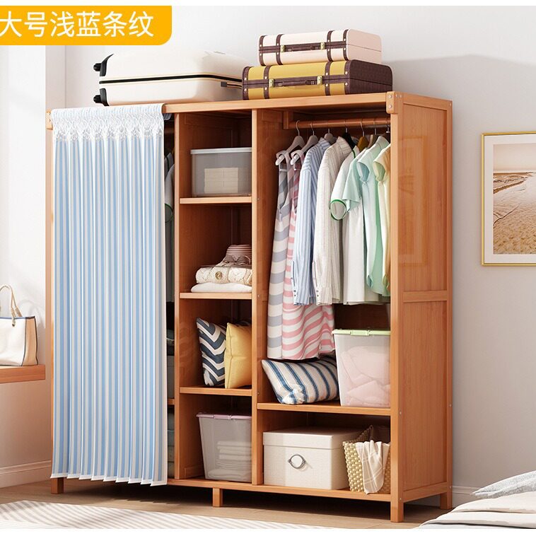经济型实木无纺布简易衣柜收纳