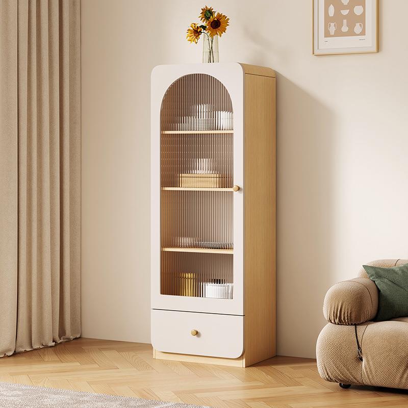 奶油风玻餐边酒书柜柜璃展示置物墙家用RRS客厅立柜电视柜储物边