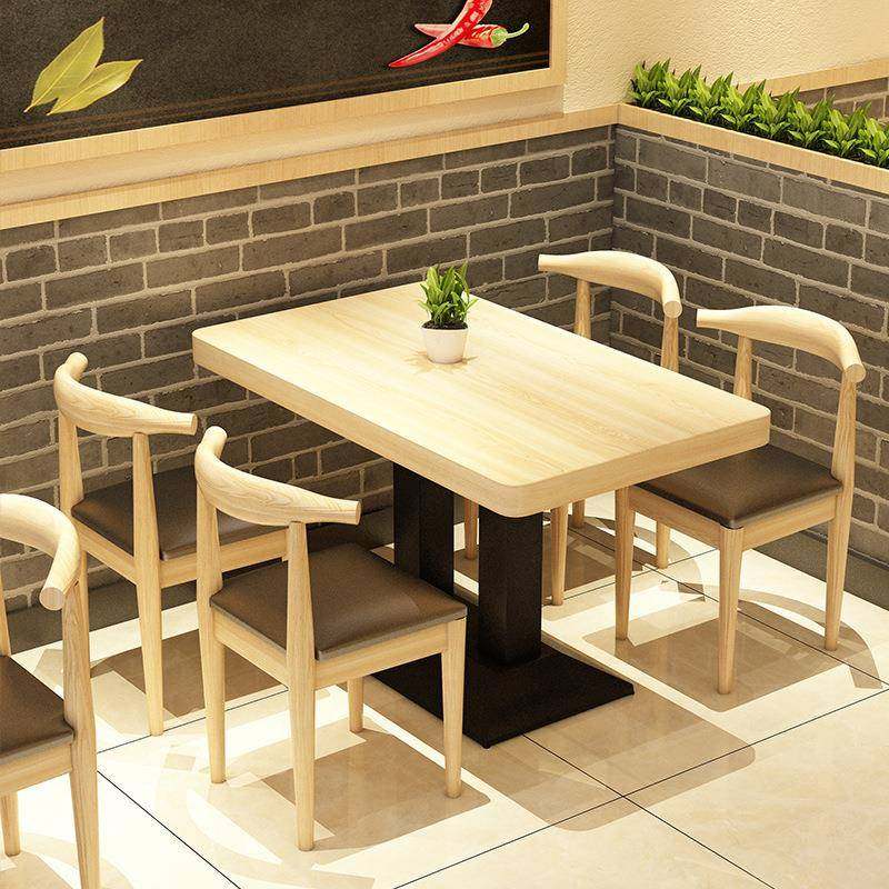 桌子商用餐店快店小吃饮店桌椅餐组人合职工食堂餐桌长DCB001方形