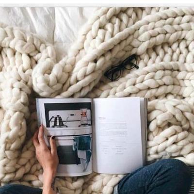 新款粗毛发线手工编织BLB毯毛沙毯针织毯毛子线毯盖毯粗线毯子