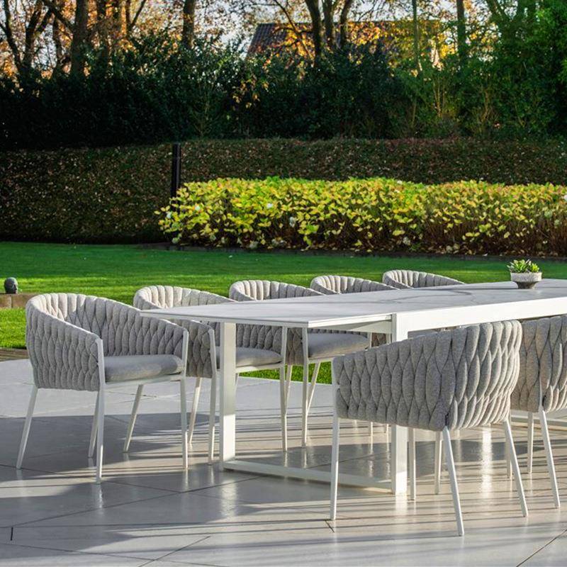 户外庭院桌椅组合WNF家露天花园阳台室外餐桌闲休藤编椅酒店光阳