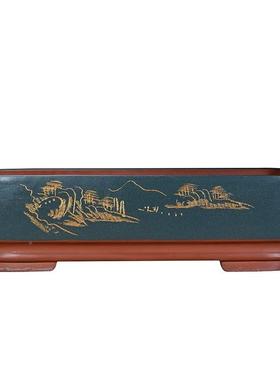 大紫砂盆花盆无孔假P8Kfz2/5山造景盆吸特水石方形树长桩景陶瓷专