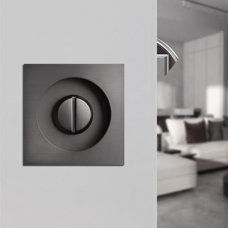 圆形移锁卫生XMF间室内门推拉锁厨平移门嵌入式门钩锁酒门店滑房