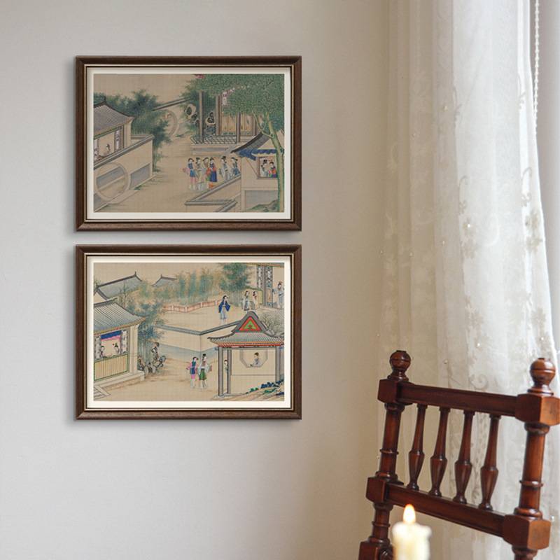 孙温红楼梦 复古新中式艺术挂画餐厅玄关墙面装饰卧室酒店壁画图片