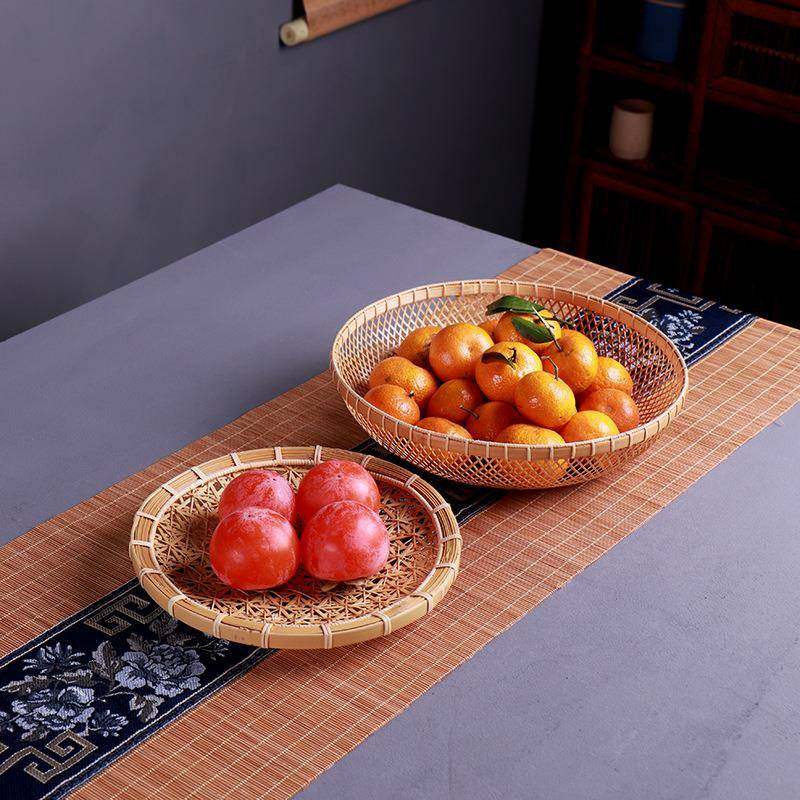 白竹水篮水果盘手竹BLT工编篮子果竹制品篮子竹质工艺品果篮