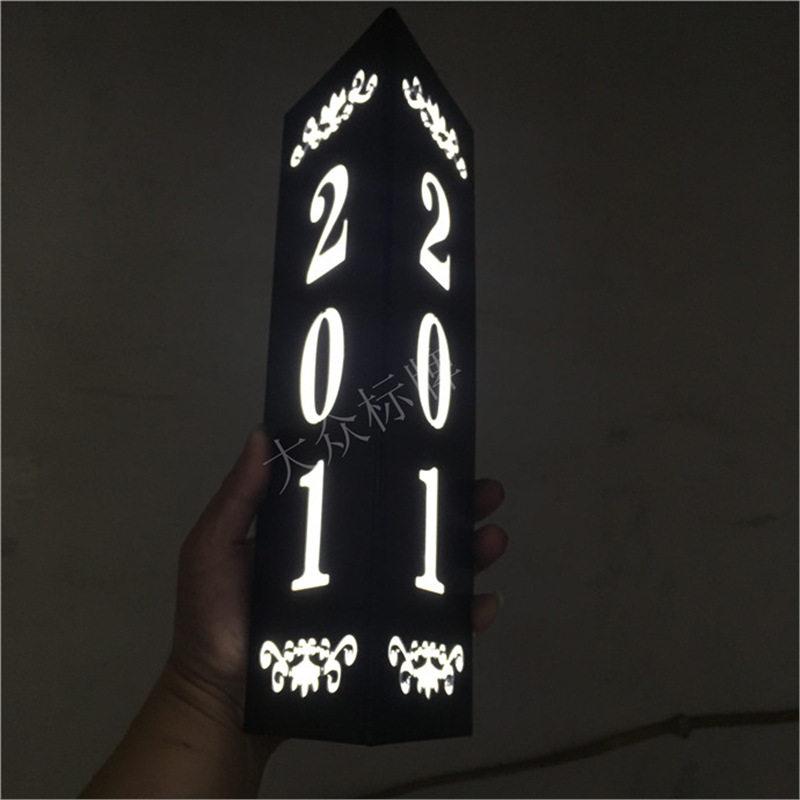 三角LED双面发光带灯门牌