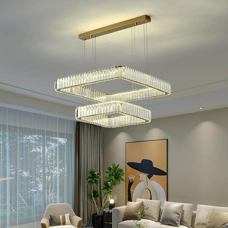 设计师创意用餐厅吊灯形无品牌/多层水晶灯轻灯具方民宿商吊线灯