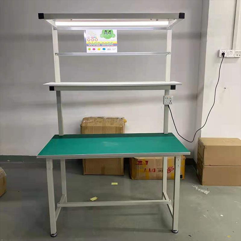 防静工子台单面带FVX灯工作台作电厂操作台车间流水电线打包台