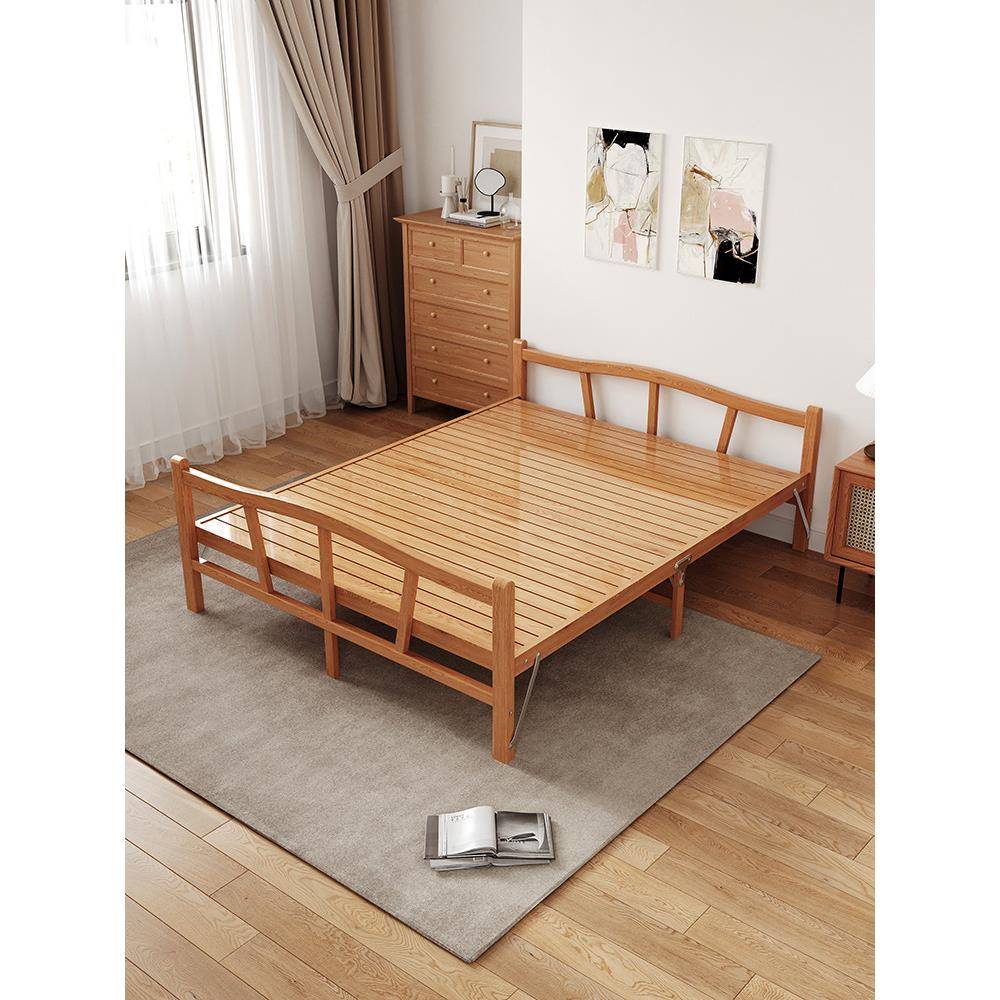 板小凉床叠床竹床单人1米2家简易午OBY用硬折休午睡床出租房