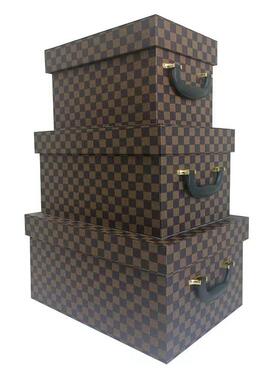 高档印花皮质大容收纳盒用储物整理箱汽车量家后备箱帽间PS113衣