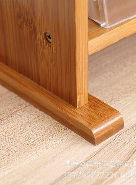 竹木桌面书架置物架桌上杂物收纳架架多Z-10109层书电脑支公办室