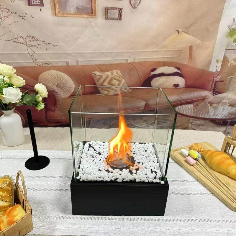 桌精面桌酒ZDR壁炉室内现代观焰炉便携真火火盆户外火火坑面取暖