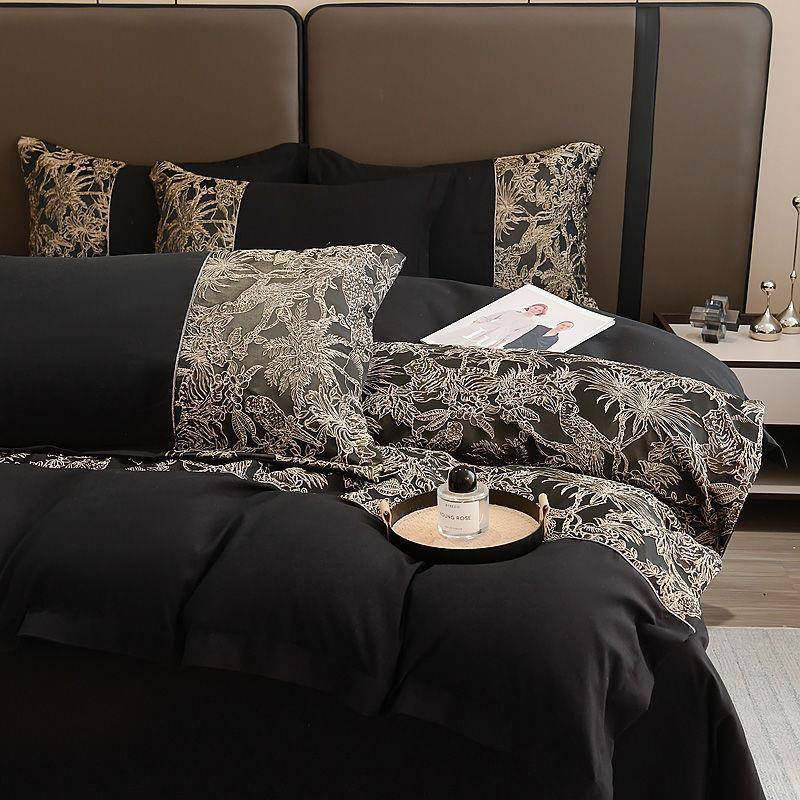 欧轻奢感四件式套BZT加厚磨毛刺绣提花磨毛单被套床上床用品