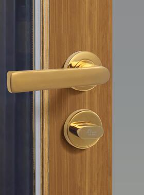 通JKD-ZSMS用卫生间门锁厕所生间卫木门有人锁人指示分无体锁黑色金色门锁