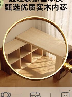 实木家转角书书架书柜OKP一体桌子卧室用梳妆桌台l拐型角电脑桌办