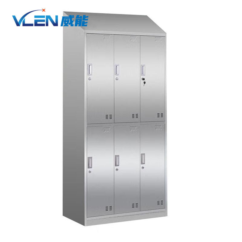 VLEN304不锈钢斜顶6门更衣柜