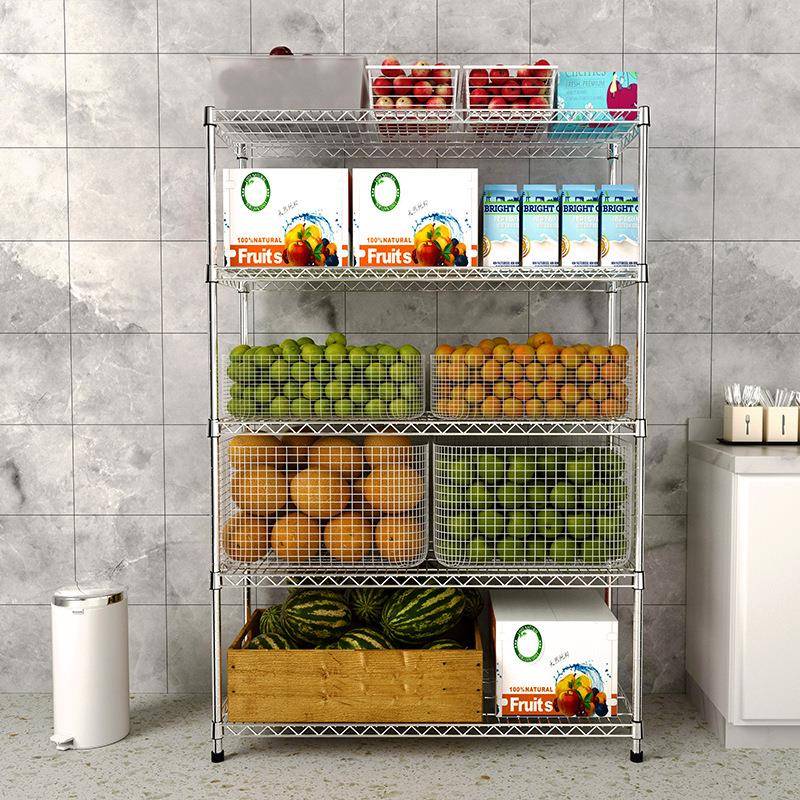 新款30不锈钢厨4房行落地置物架5层落多层收纳整理架简地ZRH易收