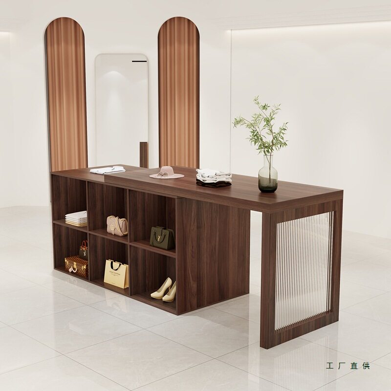 服装店中岛伸缩玻璃展示流水台