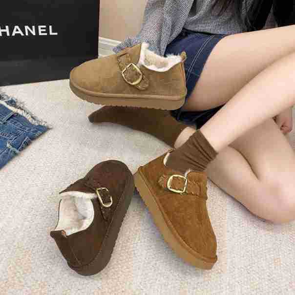 勃肯鞋女2025年秋季袋鼠鞋女低帮一脚蹬英伦风防滑懒人鞋