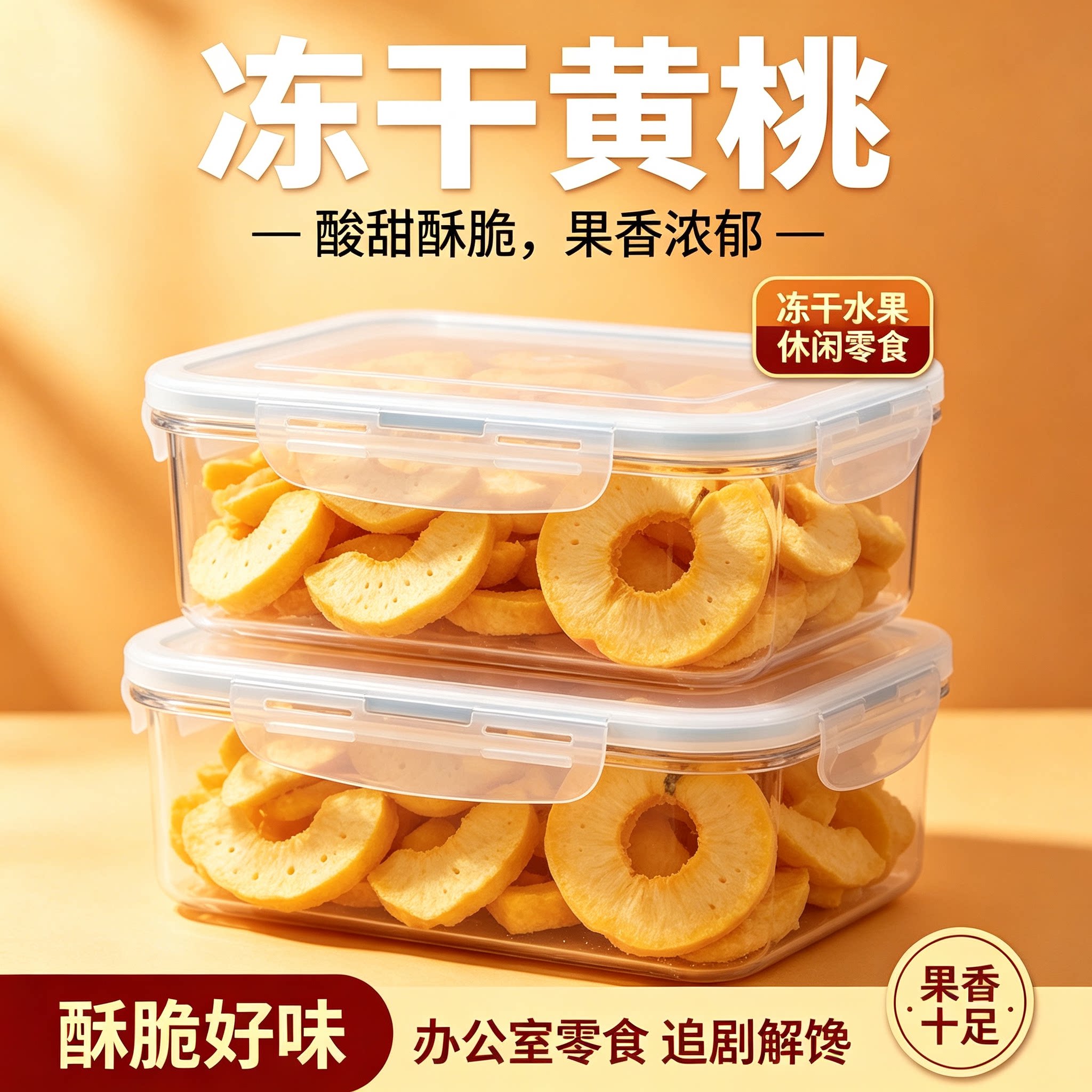 冻干黄桃脆片烘焙装饰商用