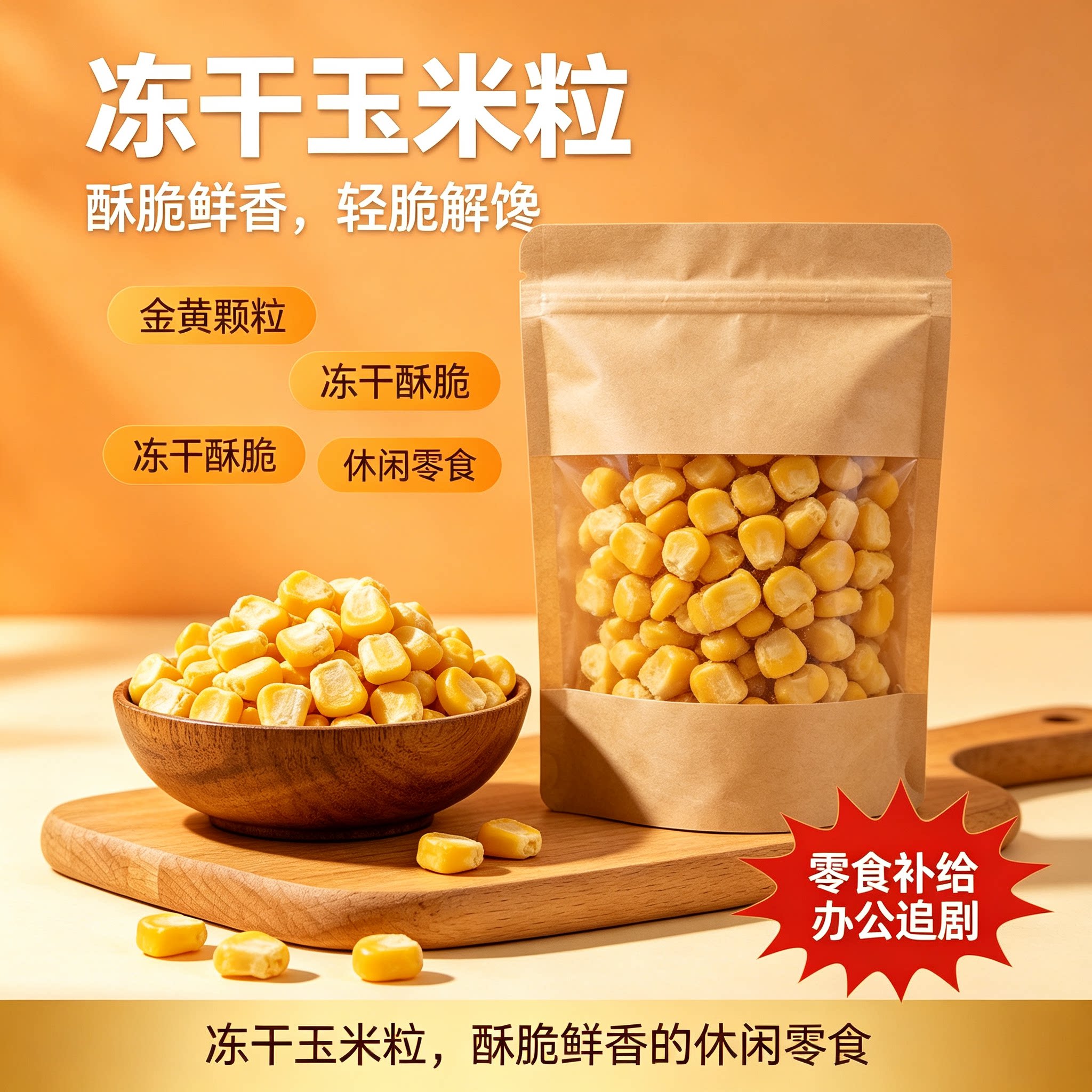 非油炸酥脆冻干即食甜玉米粒
