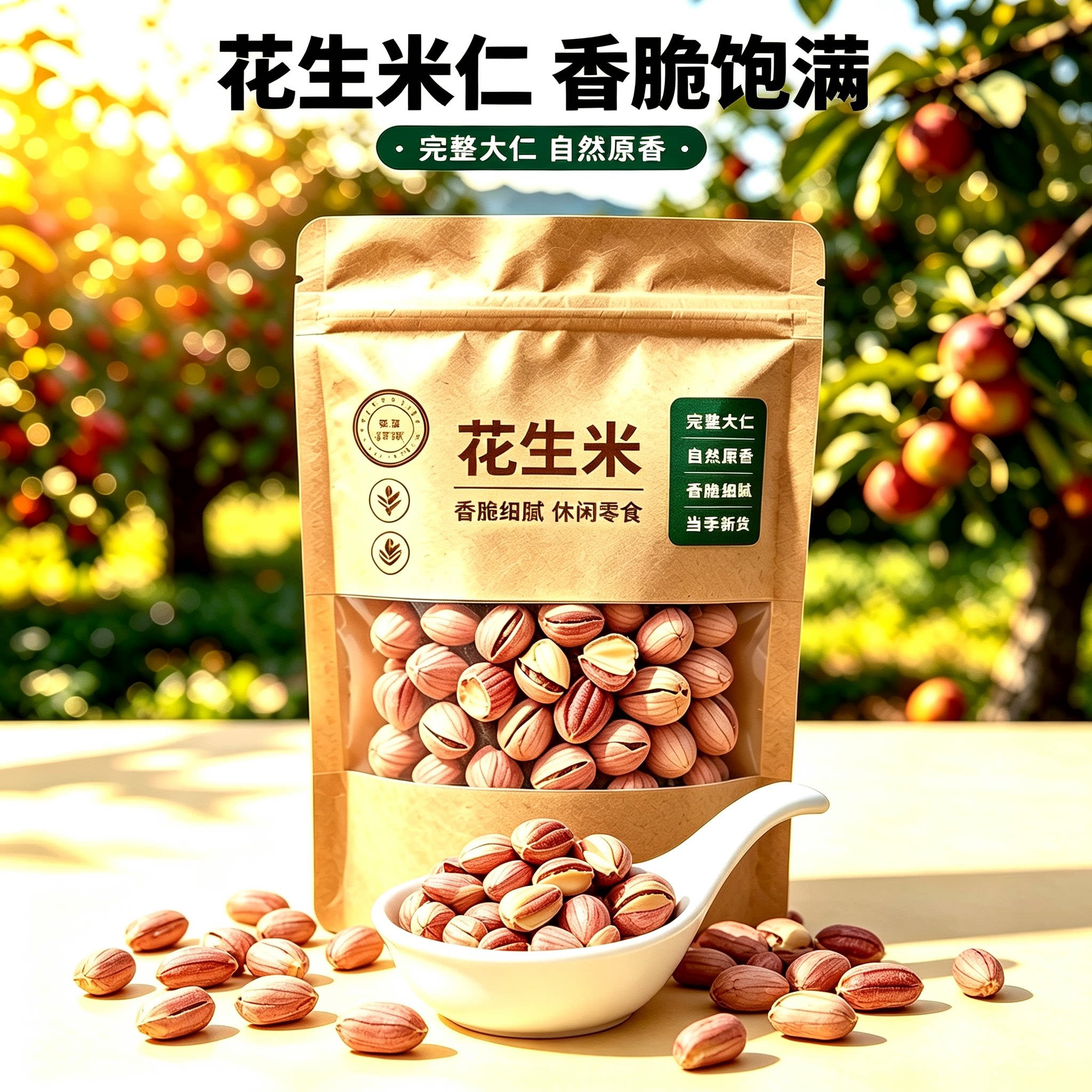 黑龙江四粒红花生仁500g新货