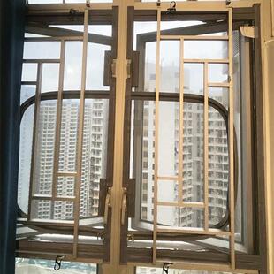 防蚊纱窗养猫封窗香港公屋自粘防猫跳楼港式窗蚊网三推金刚网纱窗