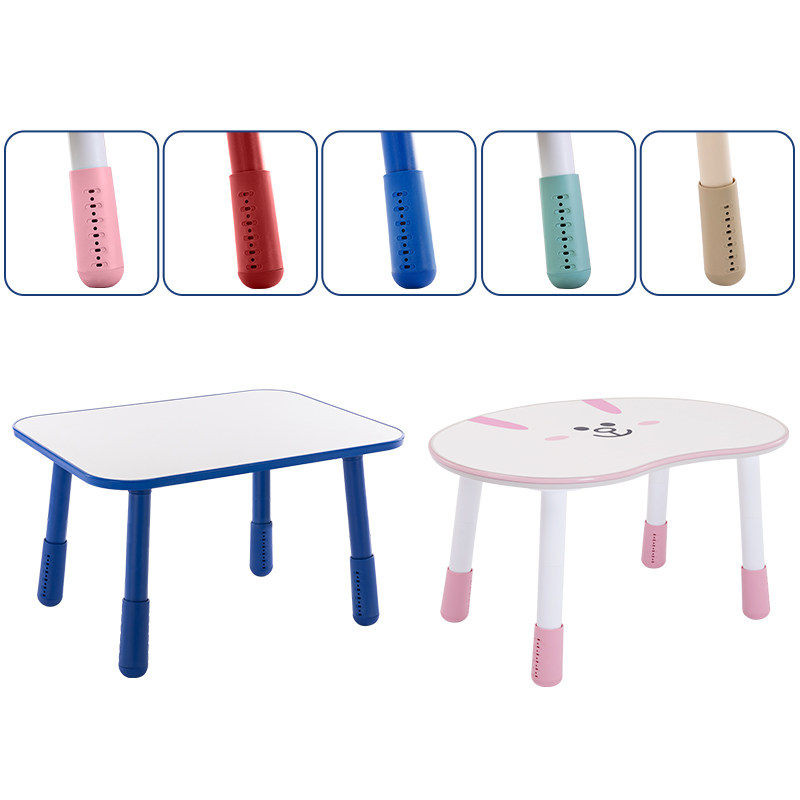 儿童花生桌增高腿方桌升降学z习阅读桌粉绿蓝红米色可调节桌腿