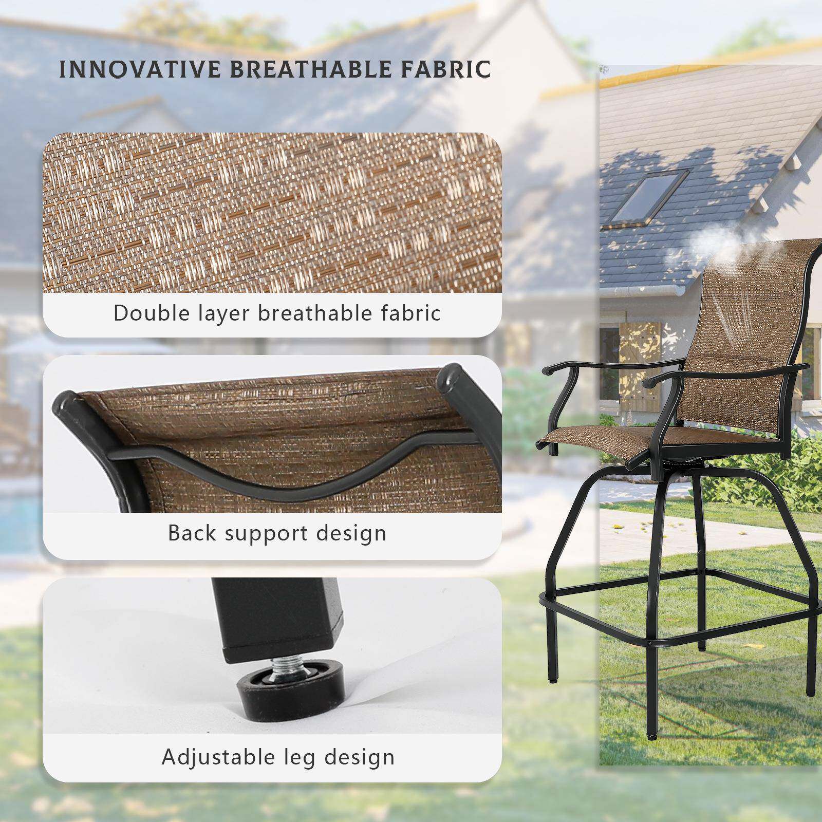 铁艺高桌椅特斯户外桌组合露天花园脚林别墅休闲可旋椅XGO转靠背